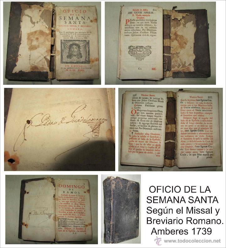 Libros antiguos: Oficio de la Semana Santa 1739 - Foto 1