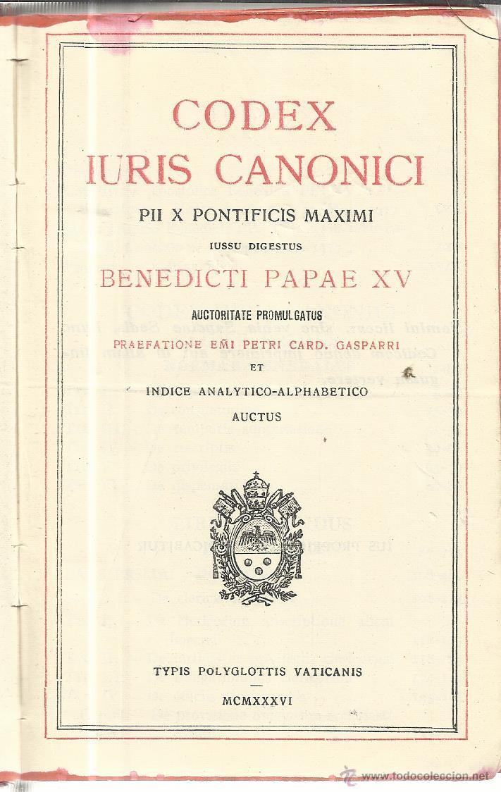 Libros antiguos: CODEX IURUS CANONICI. TYPIS POLYGLOTTIS VATICANIS. 1936 - Foto 1