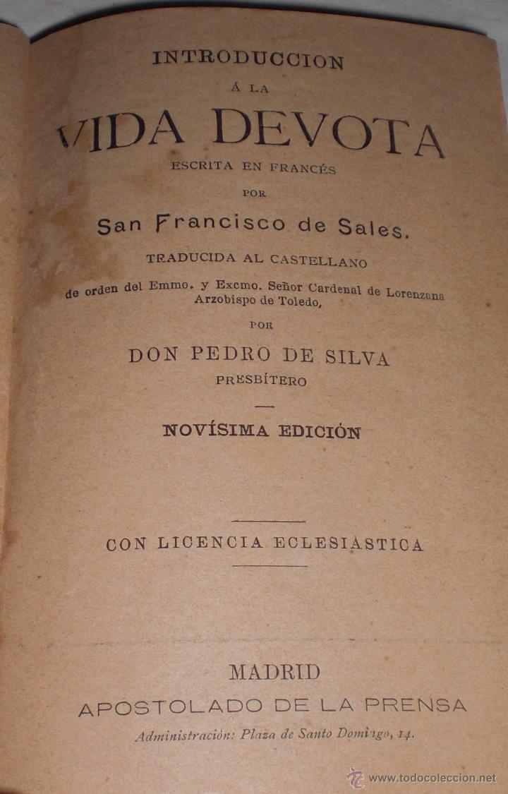 Libros antiguos: Introducci&oacute;n a la vida devota 1907 zxy - Foto 2