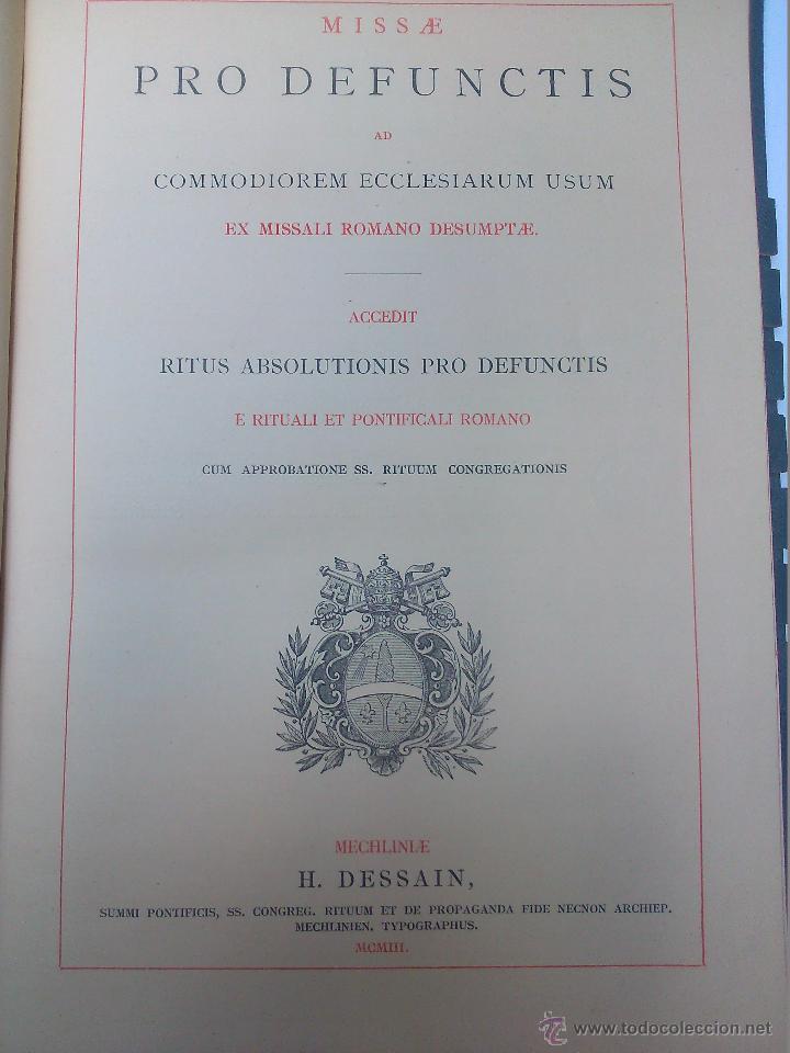 Libri antichi: * RARISIMO ANTIGUO LIBRO PARA MISA DIFUNTOS. A&Ntilde;O 1903