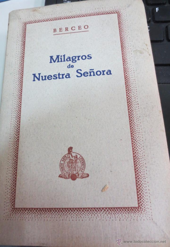 Livres anciens: MILAGROS DE NUESTRA SE&Ntilde;ORA BERCEO A&Ntilde;OS 20