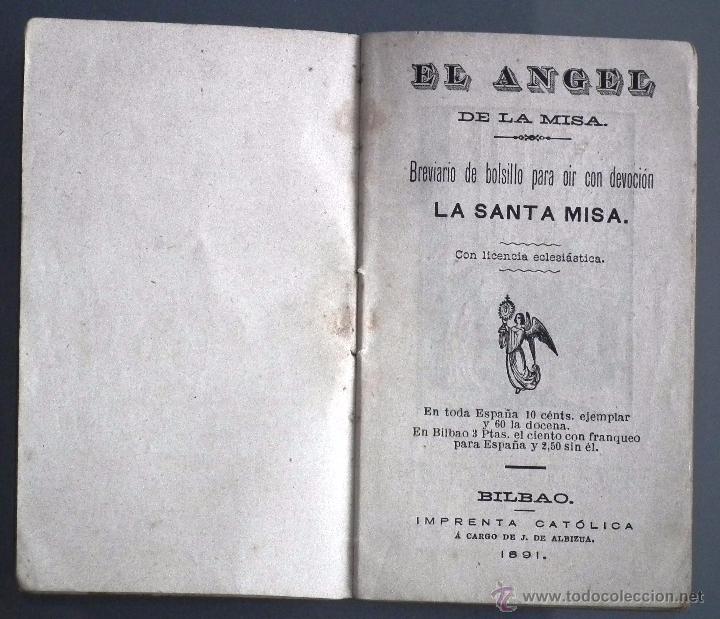 Libros antiguos: LIBRO EL &Aacute;NGEL DE LA MISA. BILBAO, 1891 - Foto 1