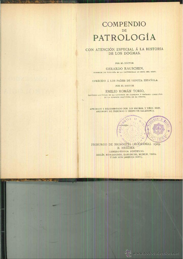 Libros antiguos: COMPENDIO DE PATROLOG&Iacute;A. Gerardo Rauschen - Foto 1