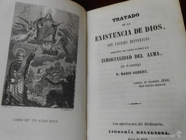 Libros antiguos: Tratado de la existencia de Dios-D. Mario Aubert 1850 - Foto 1