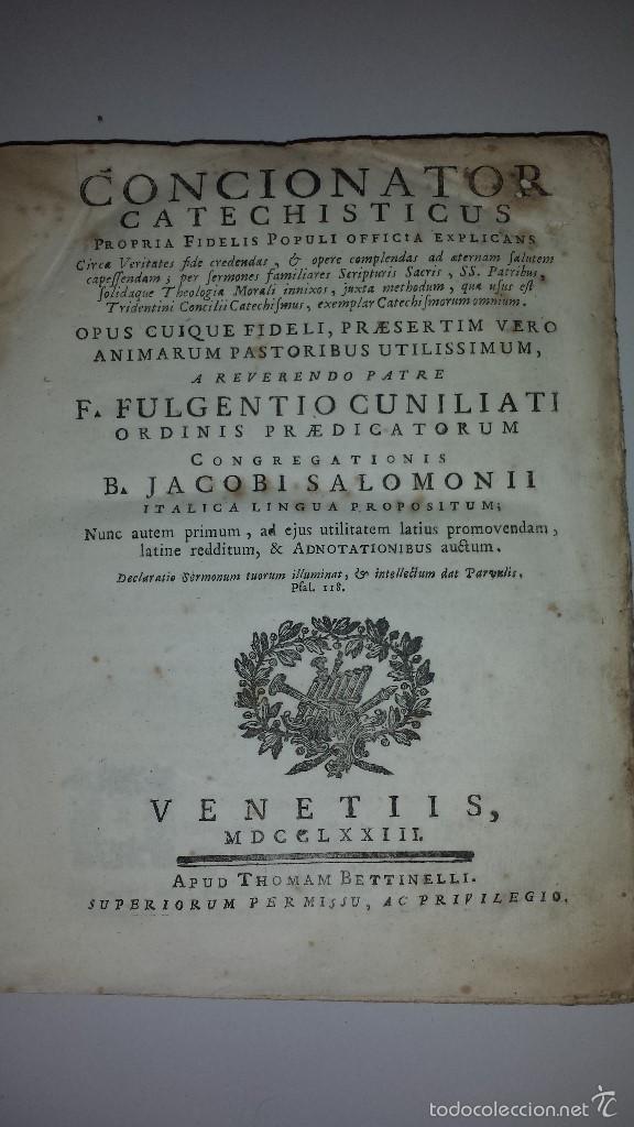 Libros antiguos: CONCIONATOR CATECHISTICUS -1773 - - Foto 1