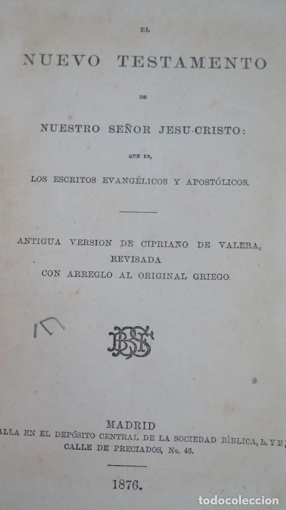 Libros antiguos: 1876.- EL NUEVO TESTAMENTO - Foto 3
