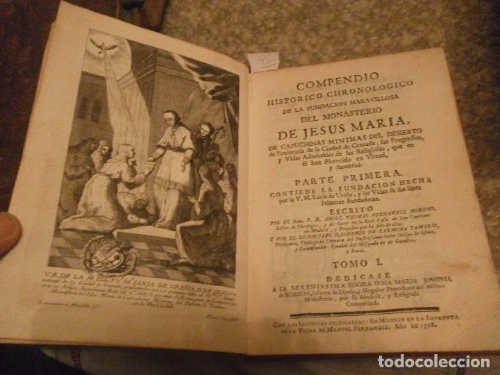 Old books: Compendio Historico Chronologico de la Fundaci&oacute;n Maravillosa del Monasterio de Jesus Maria - 1768
