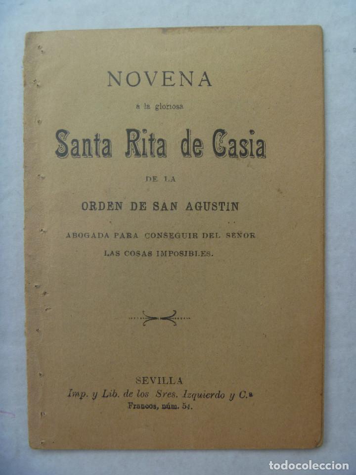 Libros antiguos: PEQUE&Ntilde;A PUBLICACION RELIGIOSA: NOVENA A LA GLORIOSA SANTA RITA DE CASIA . PRINCIPIOS DE SIGLO O ANTE