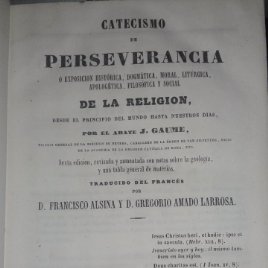 CATECISMO DE PERSEVERANCIA DE LA RELIGION, Tomo 5 año 1857