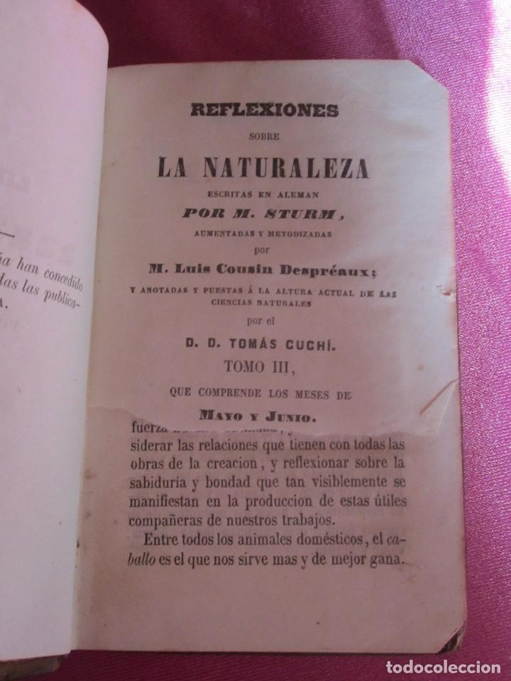Libros antiguos: REFLEXIONES SOBRE LA NATURALEZA TOMO III M STURM 1852 E2 1