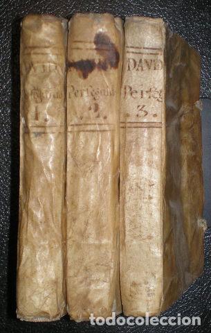 Libri antichi: LOZANO, Christobal: DAVID PERSEGUIDO Y ALIVIO DE LASTIMADOS. I, II y III. 1759. 3 vols. en pergamino