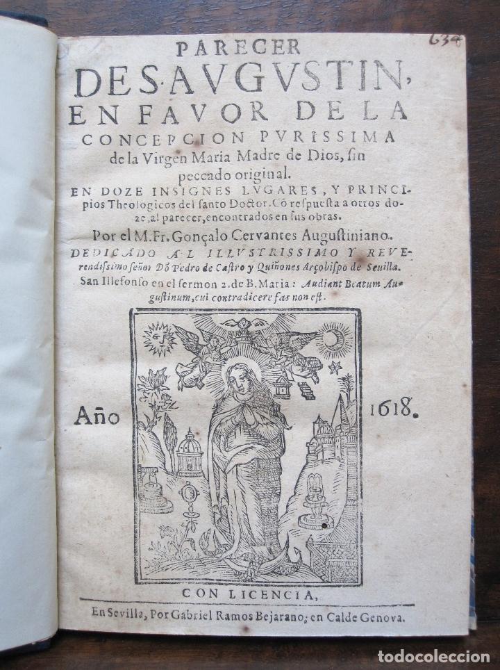 Old books: PARECER DE S. AUGUST&Iacute;N, EN FAVOR DE LA CONCEPCI&Oacute;N PUR&Iacute;SSIMA DE LA VIRGEN MAR&Iacute;A, MADRE DE DIOS, SIN P