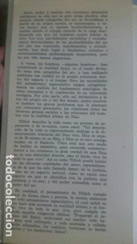 Libros antiguos: Amor, poder y justicia - Paul Tillich - Foto 3