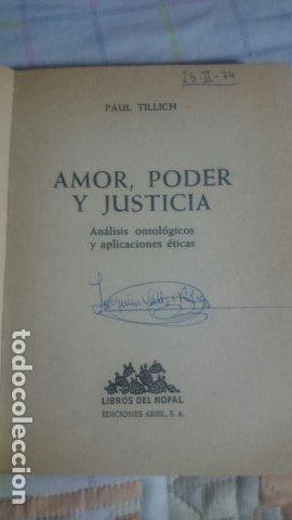 Libros antiguos: Amor, poder y justicia - Paul Tillich - Foto 5