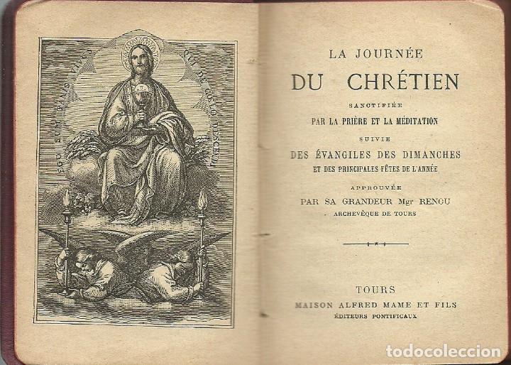 Libros antiguos: MINI LIBRO LA JOURNEE DU CHRETIEN - 1908 - Foto 1