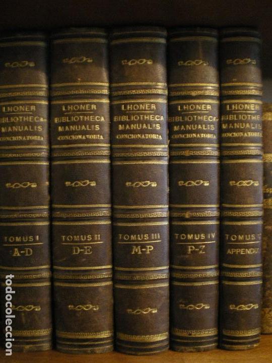 Old books: BIBLIOTHECA MANUALIS CONCIONATORIA. TOBIAS LOHNER. 5 TOMOS 1880