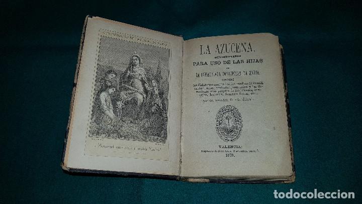 Libros antiguos: DEVOCIONARIO LA AZUCENA (1879) - Foto 2