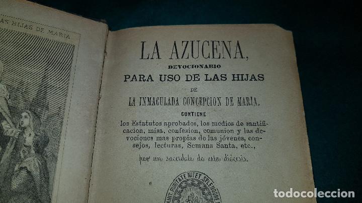 Libros antiguos: DEVOCIONARIO LA AZUCENA (1879) - Foto 4