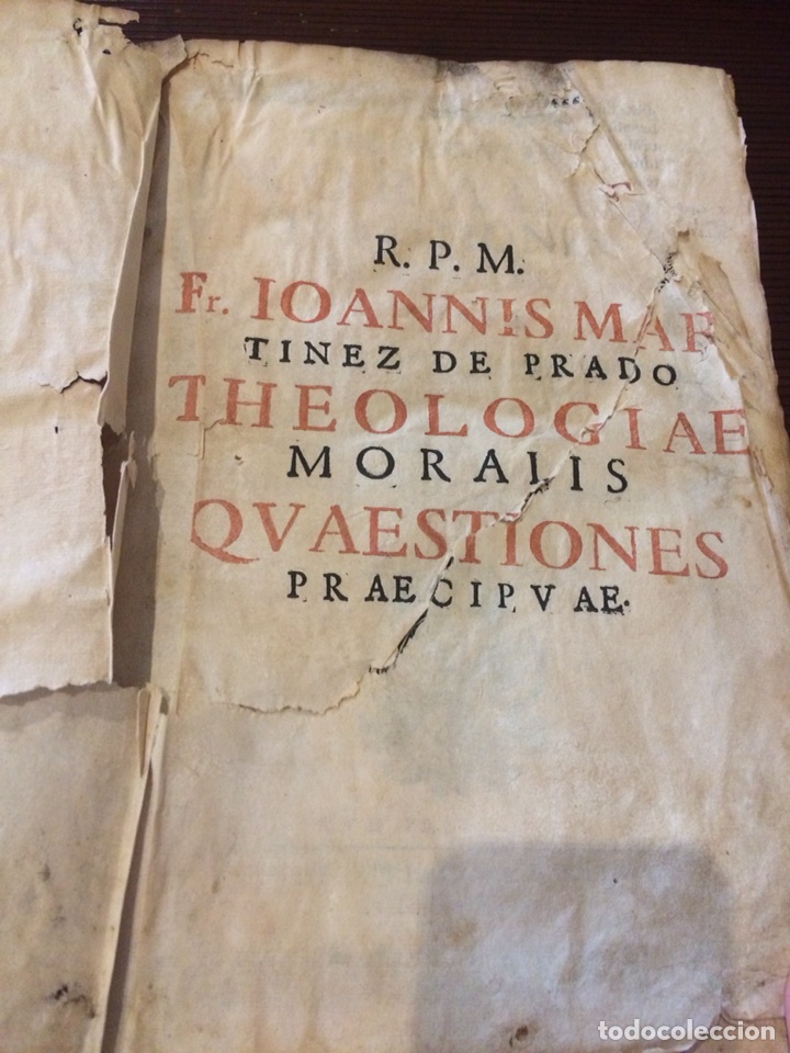 Livros antigos: Teolog&iacute;a moral, cuestiones especiales. Fray Juan Mart&iacute;nez de Prado. 1654. En lat&iacute;n.
