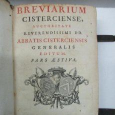Libros antiguos: BREVIARIUM CISTERCIENSE, AUCTORITATE REVERENDISSIMI DD. ABBATIS CISTERCIENSIS GENERALIS EDITUM. PARS