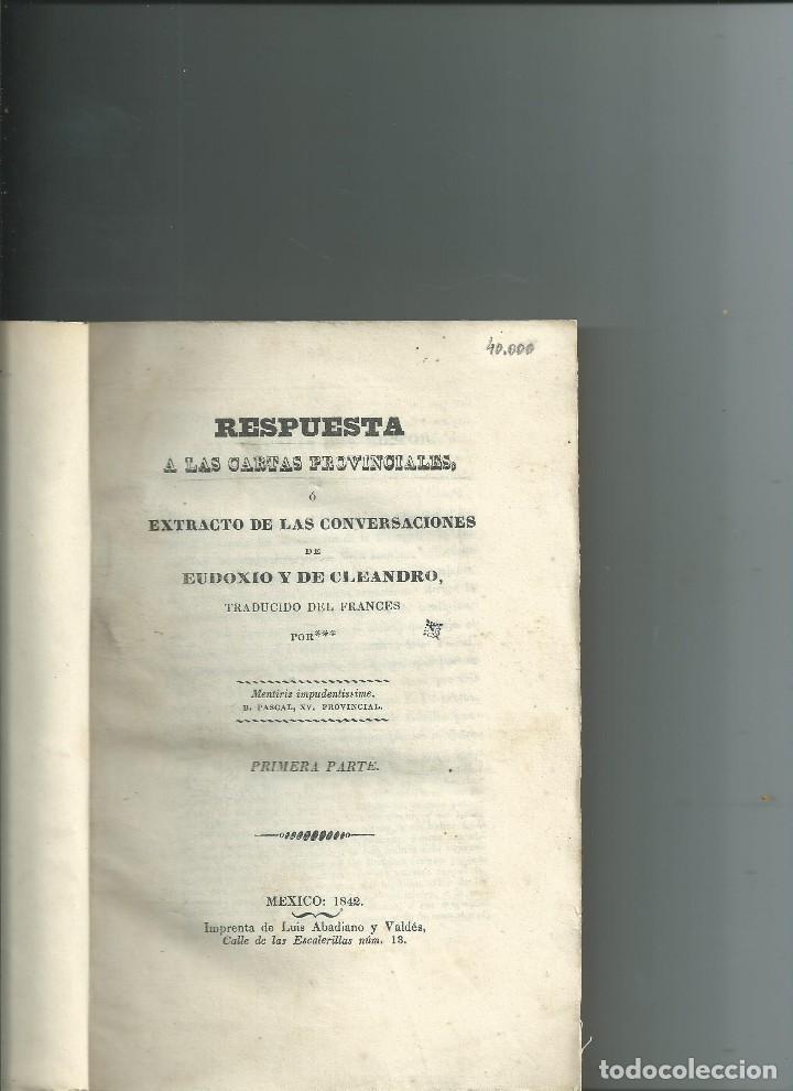 Libros antiguos: JESUITAS Conversaciones de Eudoxio y de Cleandro MEXICO 1842 MUY RARO