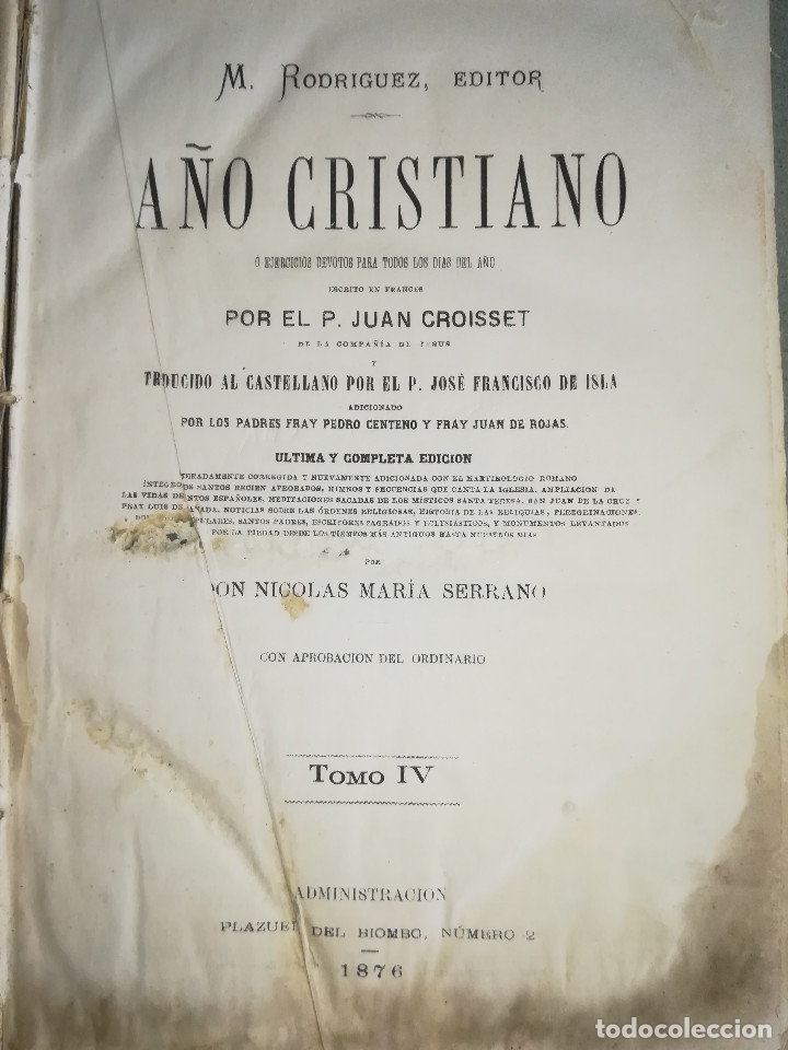 Libros antiguos: A&Ntilde;O CRISTIANO SERRANO 1876 - Foto 5
