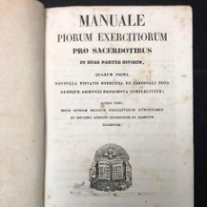 Libros antiguos: MANUALE PIORUM EXERCITIORUM PRO SACERDOTIBUS. 1845. Lote 123714567
