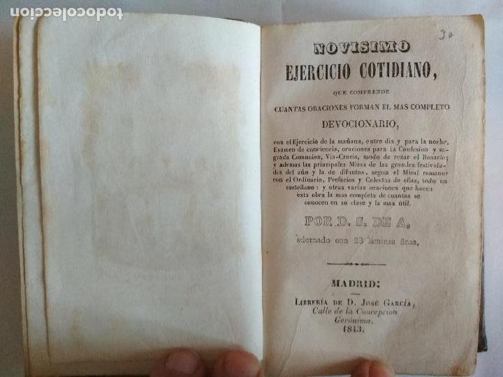 Libros antiguos: NOVISIMO EJERCICIO COTIDIANO, DEVOCIONARIO, A&Ntilde;O 1843 - Foto 3