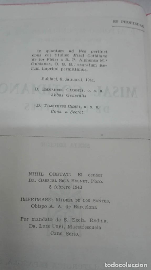Libros antiguos: misal cotidiano 1943 - Foto 3