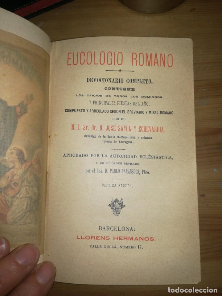 Libros antiguos: Eucologio romano 1877 - Foto 2