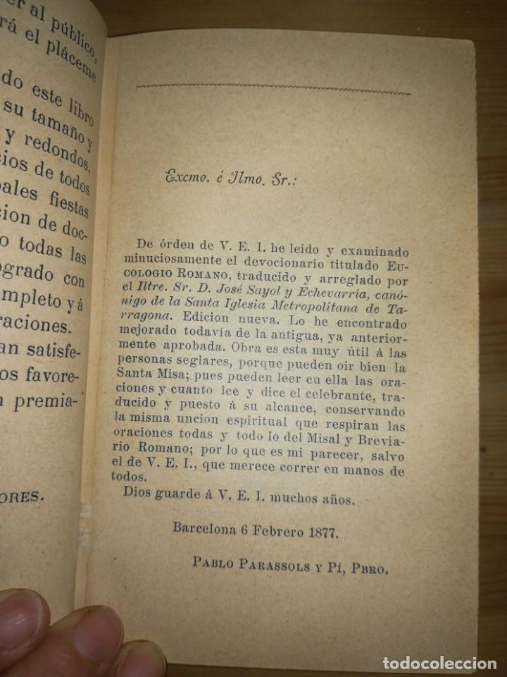 Libros antiguos: Eucologio romano 1877 - Foto 3