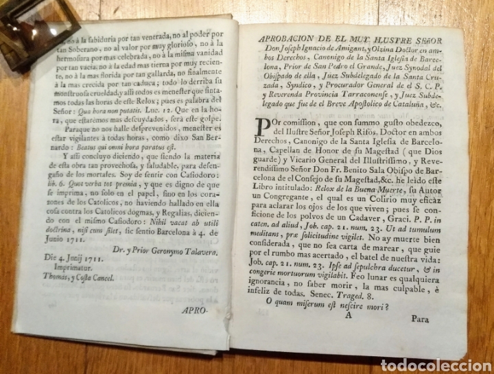 Libros antiguos: Libro de 1711, Relox de la muerte. - Foto 5