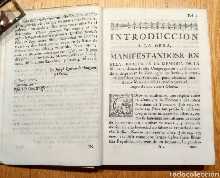 Libros antiguos: Libro de 1711, Relox de la muerte. - Foto 4