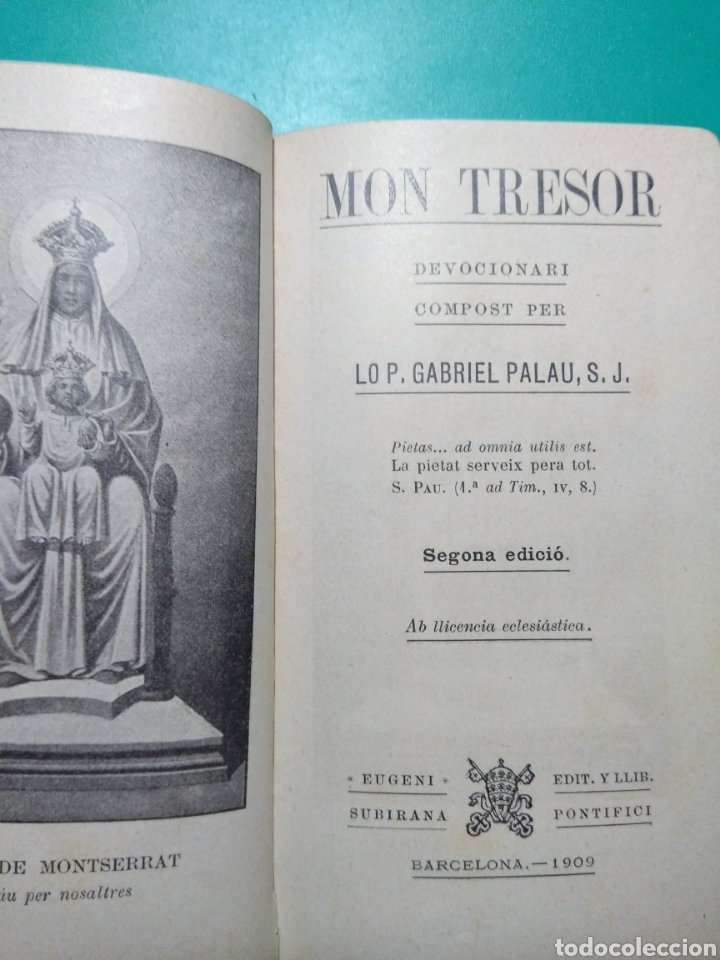 Libros antiguos: Misal Devocionari Mon Tresor. 1909. - Foto 1