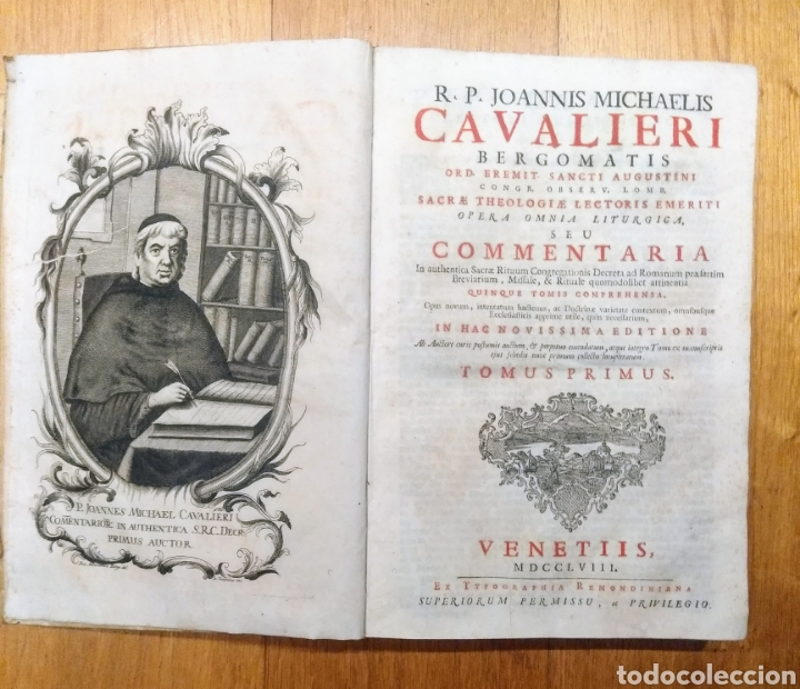 Libros antiguos: Libro 1758. Joannis Michaelis Cavalieri Bergomatis. - Foto 1