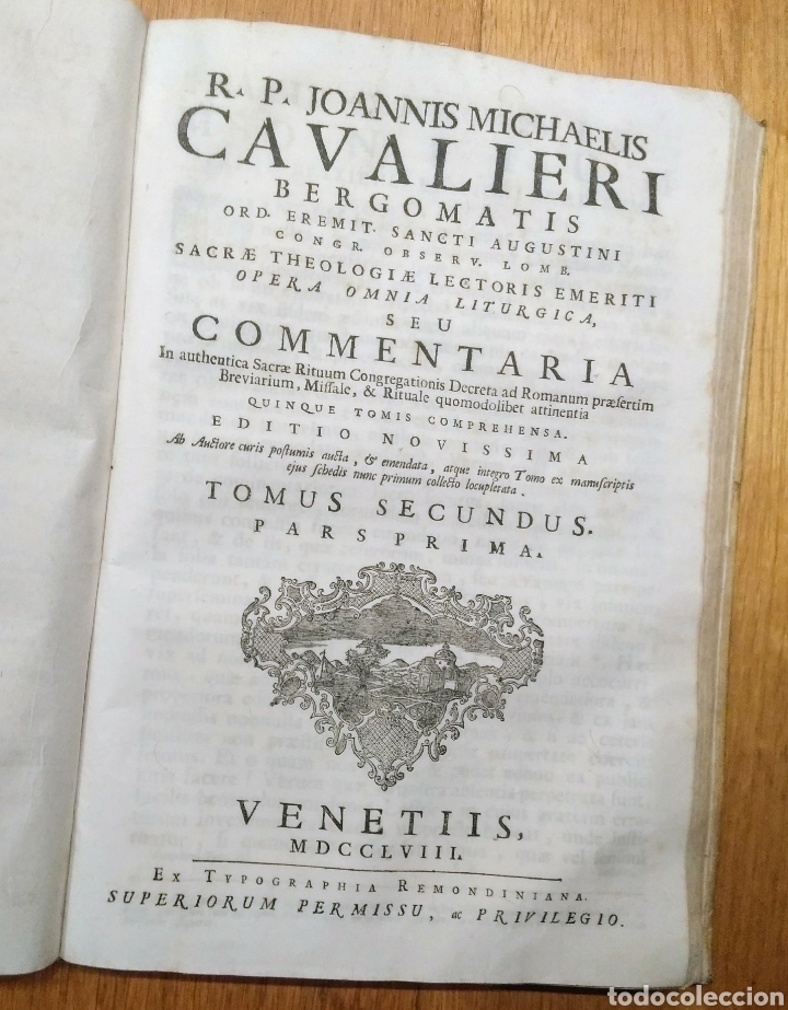 Libros antiguos: Libro 1758. Joannis Michaelis Cavalieri Bergomatis. - Foto 6