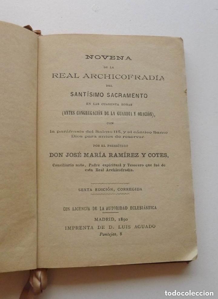 Old books: 1890, Novena de la Real Archicofrad&iacute;a del Sant&iacute;simo Sacramento