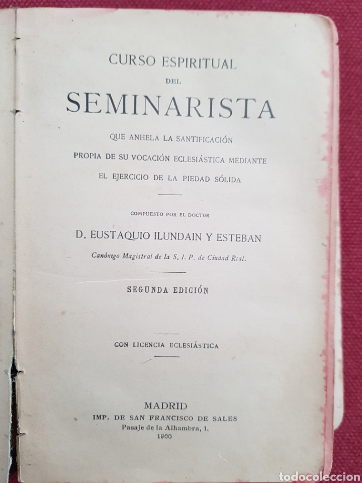 Libros antiguos: Curso espiritual del seminarista - Foto 4