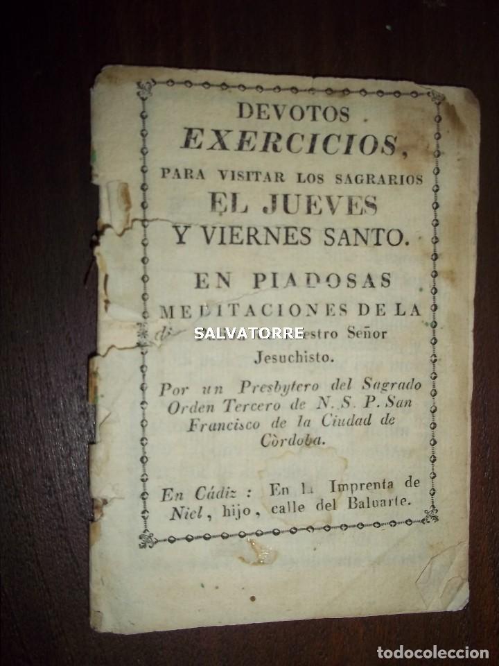 Antiquarische B&uuml;cher: DEVOTOS EXERCICIOS JUEVES.VIERNES SANTO.CORDOBA.IMPRENTA NIEL.CADIZ.CALLE BALUARTE