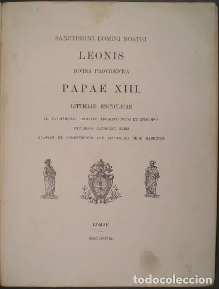 Livros antigos: LEON XIII: DE LIBERTATE HUMANA. Roma, 1888