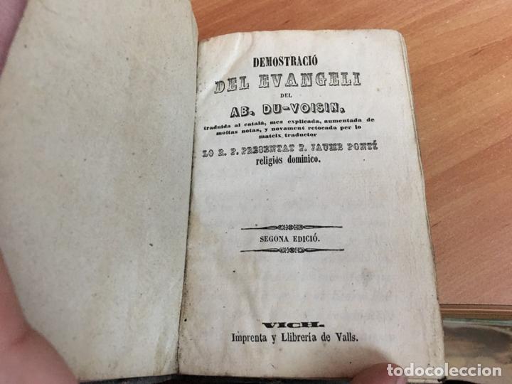 Livros antigos: DEMOSTRACIO DEL EVANGELI DEL AB. DU-VOISIN. SEGONA EDICIO 18XX (LB36)