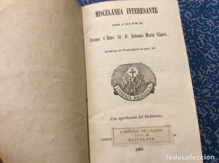 Livres anciens: Miscelania interesante. 1865