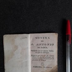 Livres anciens: NOVENA DE SAN ANTONIO DE PADUA. PUBLICADA EN LONGAS DE PAMPLONA. FINALES DEL XVIII?. Lote 166428166