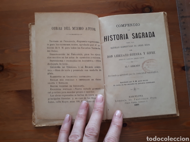 Libros antiguos: Compendio de Historia Sagrada, 1897 - Foto 3