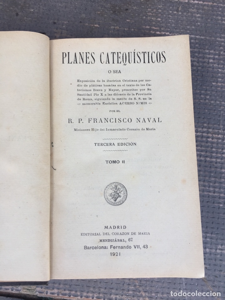 Libros antiguos: Planes catequ&iacute;stico Francisco Naval - Foto 3