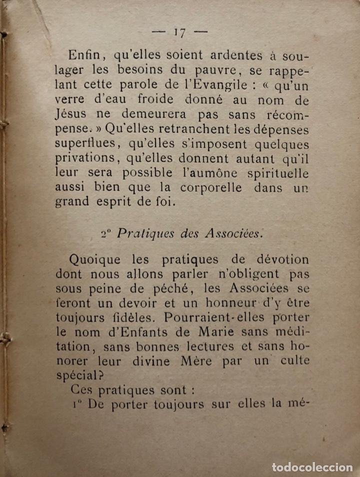 Libros antiguos: REGLEMENT DE LASSOCIATION LIMMACULEE CONCEPTION. TOURS, 1918. LIBRO EN FRANCES - Foto 4
