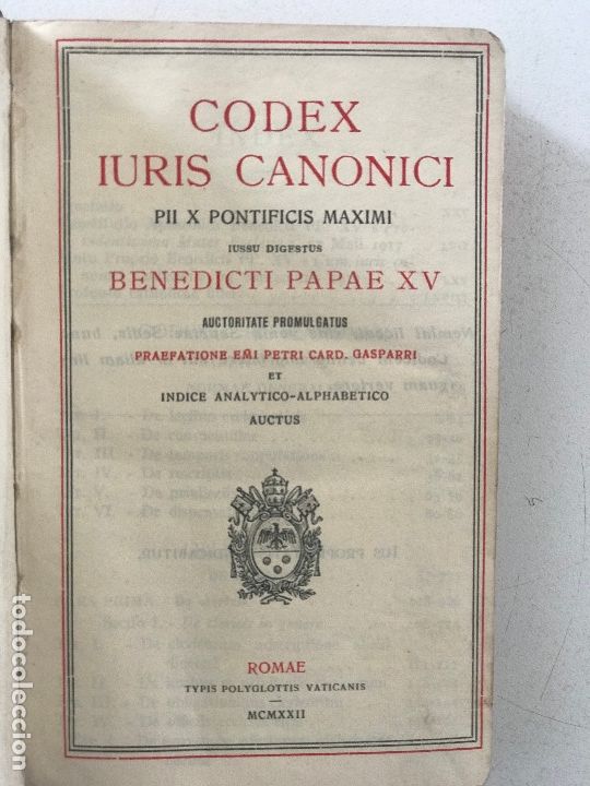 Libros antiguos: Codex Iuris Canonici. PH X Romae 1922. - Foto 4