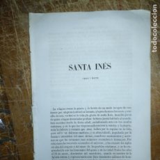 Libros antiguos: VIDA RELIGIOSA 1800 /1860 - HOJAS CON LA VIDA DE : SANTA INES - 10 PAGINAS ESCRITAS, . Lote 175227748