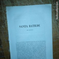 Libros antiguos: VIDA RELIGIOSA 1800 /1860 - HOJAS CON LA VIDA DE : SANTA BATILDE REINA - 12 PAGINAS ESCRITAS,. Lote 175227795