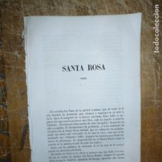 Libros antiguos: VIDA RELIGIOSA 1800 /1860 HOJAS CON LA VIDA DE : SANTA ROSA VIRGEN 12 PAGINAS ESCRITAS. Lote 175228089